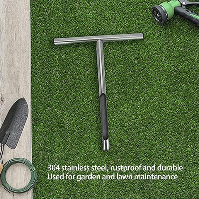 Soil Sampler Probe T Handle,304 Stainless Steel Portable Soil Core Sampling Tool,12 Inch T Handle Soil Sampler Probe Rod Soil Test Kits Tool for Garden Farm Lawn Soil Testing