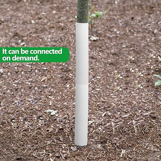 6pcs Corrugated Tree Guards,Diameter 1.96" PP Tree Trunk Protectors,Tree Bark Protector Tube Wraps to Protect Saplings Plants from Deer Rabbit Cats Rodents Mowers (6pcs)