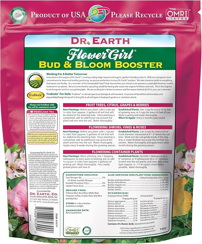 Dr. Earth Flower Girl Organic Bud & Bloom Booster 3-9-4-4lb