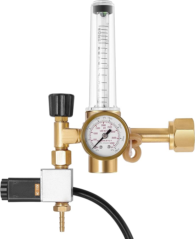 VIVOSUN Hydroponics CO2 Regulator Emitter System with Solenoid Valve Flowmeter for Grow Room Grow Tent Garden