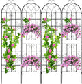4 Pack 86.2x19.7in Metal Garden Trellis for Climbing Plants,Black Metal Garden Trellis for Vines Plant Rose Vegetable Support,Large Decorative Outdoor Trellis