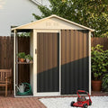 6'x4' Outdoor Storage Shed with External Rack and Shelves, Heavy Duty Metal 2-in-1 Garden Tool Buliding Shed with 1.3'x3.7' Open Side Storage Area for Bike, Lawn, Patio, Backyard
