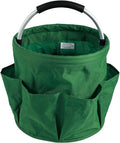 Gardening Storage Tote with Handle and 6 Pockets, Folding Garden Tool Basket 17L Large Capacity Cleaning Organizer Caddy Multifunctional Storage Basket Portable Gardening Caddy for Outdoor Indoor