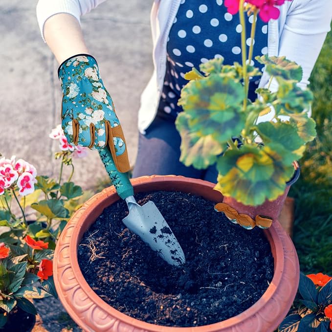 Leather Gardening Gloves for Women Thorn Proof Garden Gloves Touch Screen Working Gloves Gifts,M