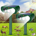 Upgraded Ultrasonic Solar Animal Repellent Outdoor Deer Repellent Devices Cat Deterrent Motion Detection Strobe Light IP65 Waterproof Repeller for Squirrel Racoon Dog Rabbit,Garden Yard,2 Pack