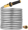 Metal Garden Hose 150 FT - 304 Stainless Steel Water Hose 150 FT - Expandable Short Flexible Garden Hose,no Kink Explosion, no Bite