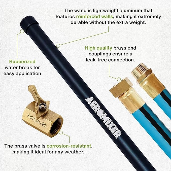 Aeromixer THE HOSE: All-In-One Watering Kit - Heavy Duty 1" 100 Ft Garden Hose, Kinkless Garden Hoses, Commercial Grade Water Hoses, 650 PSI High-Pressure Watering Tool for Farming and Gardening