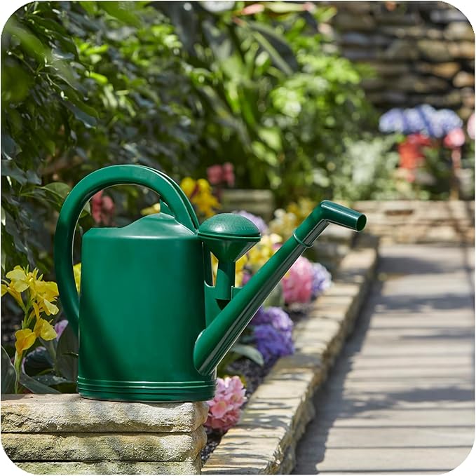 Consolidated Plastics Durable Swiss Watering Can with UV Protection, Ergonomic Handle for Indoor/Outdoor Gardening, Made in Switzerland (10 Liter, Green)