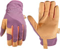 Wells Lamont Women's Leather Work Gloves, ComfortHyde Leather Hybrid, Breathable, Large (7876L)
