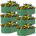 Garvee 8 Pack Galvanized Raised Garden Beds - 8x4x2ft Planter Box for Vegetables, Flowers, Rust-Resistant Garden Box, Easy Assembly Raised Beds, Durable Planters for Outdoor Plants, Green