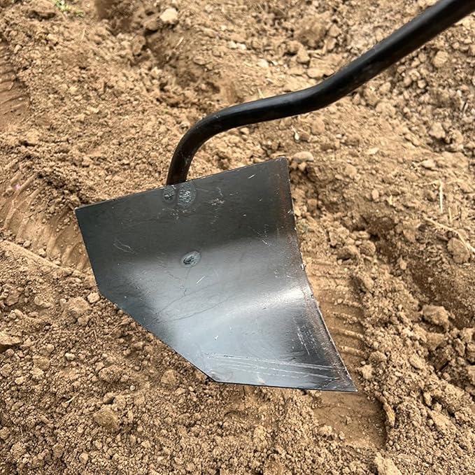 Soil Turning Hoe: Triangle Garden Hoe Tool, Hardened All-Steel Hand Plow Gardening Hoes for Manuring Weeding Planting Digging Soil Leveling