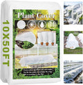 Plant Covers Freeze Protection, 10X50FT Reusable Thickened Winter Floating Row Covers, Frost Cloth Blanket Shade Cloth Garden Fabric Plant Cover for Raised Beds Vegetables Insect Winter Frost