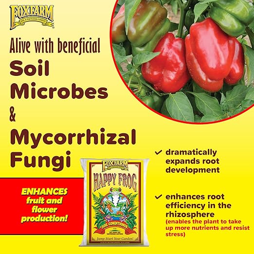 FoxFarm Happy Frog Soil Conditioner, 1.5cu ft - Contains Mycorrhizae and Humic Acids - Increases Root Efficiency and Micronutrient Uptake, Use on All New Plantings