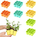 8 Pack Seed Starter Tray, Silicone Reusable Seedling Starter Trays Fit Up to 10" 20" Planting Tray, BPA-Free & Dishwasher Safe, Seed Starting Trays for Vegetable, Flower, Herb (Total 72 Cells)