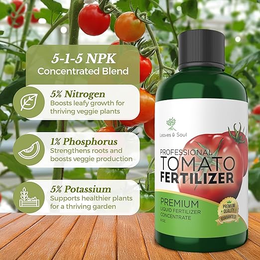 Professional Tomato Fertilizer Liquid 5-1-5 Concentrate 8 oz, Premium Liquid Tomato Fertilizer for Plants, Organic Fertilizer for Tomatoes, Liquid Plant Food for Garden Vegetables Made in USA