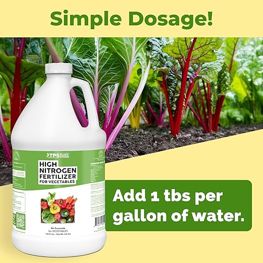 High Nitrogen Fertilizer for Vegetables, Supports Healthy Growth and High Yields, TPS Plant Foods, 1 Gallon (128oz)