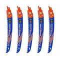Japanese Teeth Reciprocating Saw Blades 9" 5PCS - Curved Edge Wood Pruning Saw Blades 6TPI for Tree Trimming,Wood Cutting,Cr-V Sabre Saw Pruning Blade