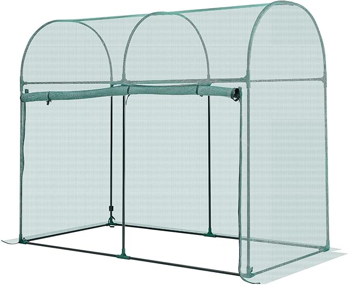 VEVOR Crop Cage, 5.9 x 2.98 x 4.9 ft Plant Protection Tent with Zippered Door, Wind-Resistant Tall Crop Cage, Easy to Install, Outdoor Raised Bed Cover with Frame, Plant Netting for Garden Patio Lawn