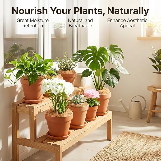 MAQIHAN Natural Coconut Husk Fiber - Organic Coconut Husk Silk for Plants,Bird Nesting Material,Organic Coco Coir for Plants,Perfect for Greenery Covering,Home Decoration,Gardening,Outdoor Use