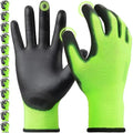 Kebada W1 Work Gloves for Men and Women, PU Coated Safety Gloves with Grip, Touchscreen, Ideal for Warehouse Package Handling, Construction, Gardening, Green XL