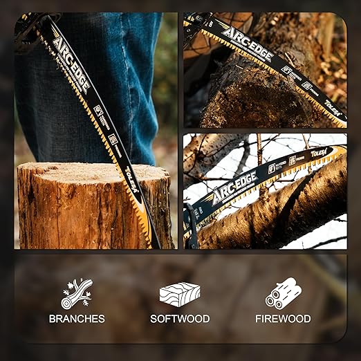 TOLESA 12&15in. Japanese Teeth Reciprocating Saw Blade, Arc Edge Wood Pruning Saw Blades 6TPI for Tree Trimming, Wood Cutting, Durable & Sharp, 4-Pack