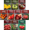 Tomato Seeds 10 Variety Pack for Planting - Black Krim, Roma, Cherry, Aunt Ruby's Green, Orange Cherry, Mortgage Lifter, Brandywine, & More - Non-GMO Heirloom Tomatoes - Survival Garden Seeds