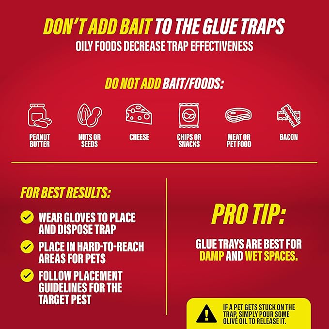 Catchmaster Rat, Snake and Mouse Traps 8Pk, Large Bulk Glue Rat Traps for Home, Adhesive Plastic Tray for Inside House, Snake, Mice, & Spider Catcher, Pest Control for House & Garage