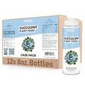Succulent Plant Food for Succulents, Cactus, Jade and Aloe, Liquid Houseplant Fertilizer, 8 Oz Bottles Case Pack - 12 Count