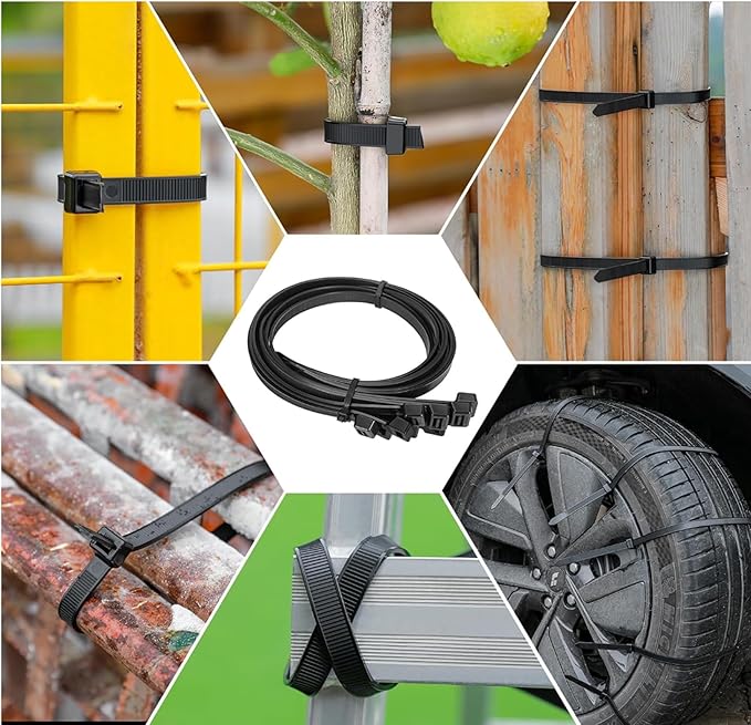 18 Inch Black Heavy Duty Cable Ties (50 Pack) - UV Resistant Zip Ties for Indoor & Outdoor Use, 250lb Tensile Strength, Durable and Weatherproof