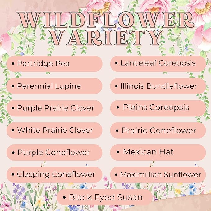 Wildflower Seed Packets Bee Kind Party Favors (Pack of 30) - Bee Friendly & Pollinator Wildflower Seed for Planting Gardening