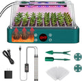 40-Cell Seed Starter Tray with Grow Light, Seedling Tray with Heating Mat Combo,4.3" Higher Lid、Gardening Seed Starter Kit , 1-24H Timer & Temp Control, Herbs, Vegetables,Indoor Plant Starter Kit
