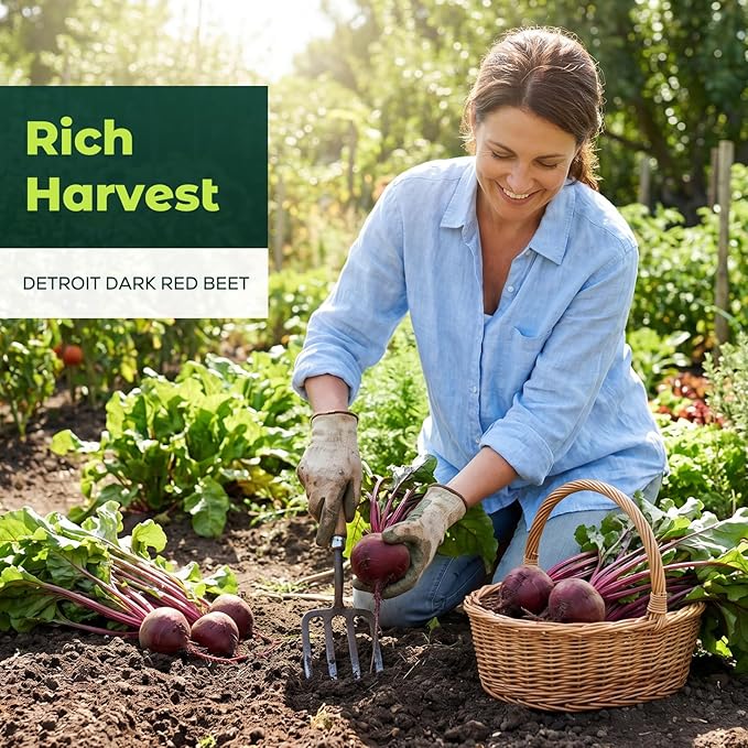 Detroit Dark Red Beet Seeds – 600 Heirloom Non-GMO Heirloom Seeds for Planting, Open-Pollinated Garden Vegetable Root Seeds for Home Gardens