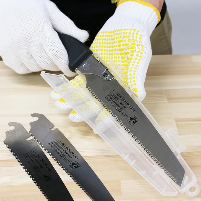KAKURI Japanese Hand Saw [PVC Pipe, Plastic] 8-1/4" Japanese Pull Saw with Blade Cover, Made in JAPAN
