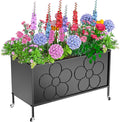 Metal Raised Garden Bed with Fabric Iiner for Plants Vegetables Flower Planter Box for Backyard Patio Outdoor 36.61x15.75x21.85in(Black)
