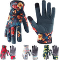 Gardening Gloves for Women, Flexible Breathable Garden Gloves, Leather Working Gloves for Weeding, Digging and Pruning (Flowers and Berries, Medium)