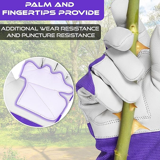 Long Gardening Gloves Leather Ladies Men Women Durable Goatskin Garden Gloves Forearm Thorn Proof Work