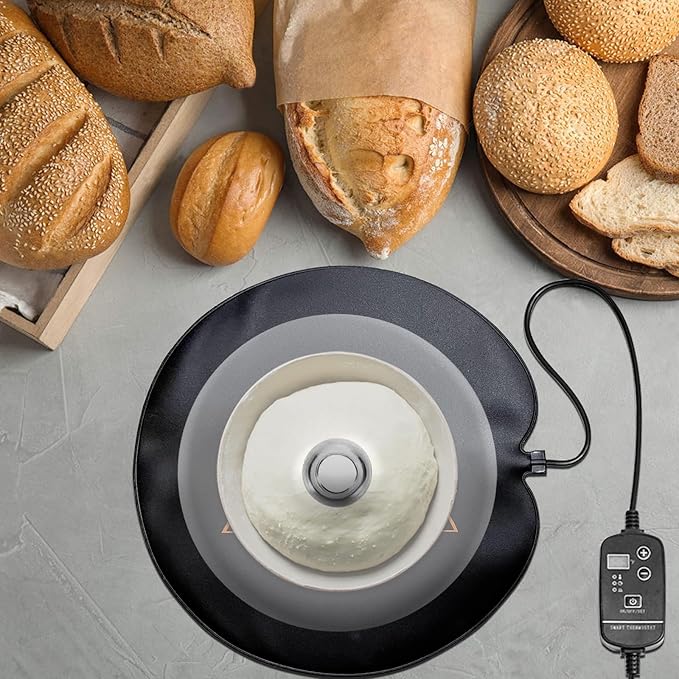 Bread Proofer Warming Mat - Sourdough Warming Mat Sourdough Dough Proofer for Fermenting with Thermostat Control Adjustable Temperature 59°F - 140°F (Round)