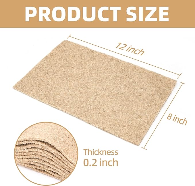 10 Pack Jute Grow Mat for Microgreens, 8" x 12" Hydroponic Grow Pads for Growing Tray Sprouting Trays Jute Fiber Seed Starter Planting for Micro Greens & Wheatgrass