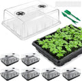 Seed Starter Tray, Seedling Starter Trays for Starting Plant Seeds, Indoor Gardening Plant Germination Trays, Black, 6PCS