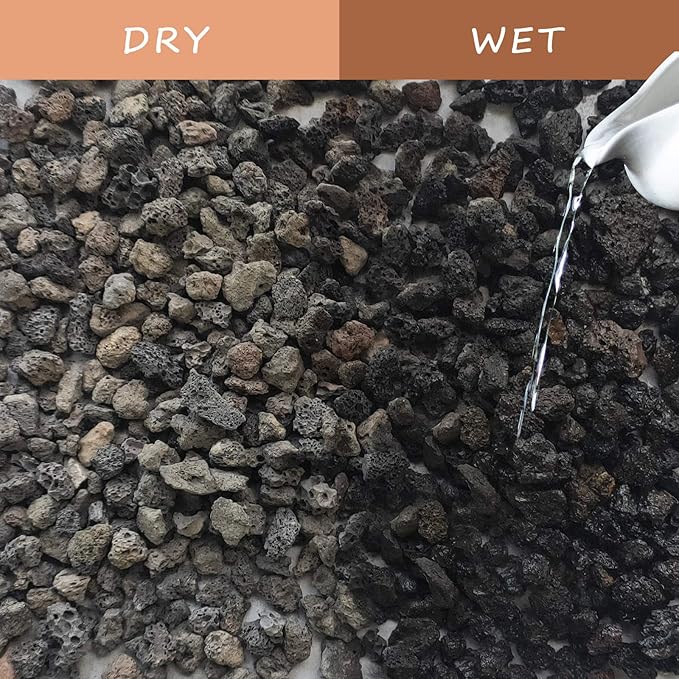 Black Lava Rocks for Plants -100% Pure Volcanic Rock No Dyes or Chemicals-Best Lava Stones Top Dressing for Cacti Succulents Plants,Bonsai-12LBS