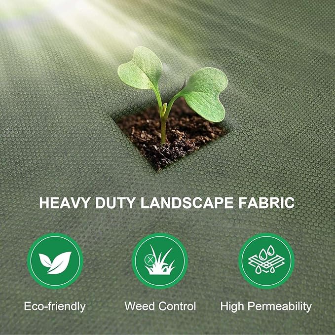 3x100ft Weed Barrier Fabric & Landscape Fabric,5.8oz Heavy-Duty Non-Woven Ground Cover, Easy Setup Weed Control Mat for Garden, Yard, Farm, Orchard, Fruit Trees