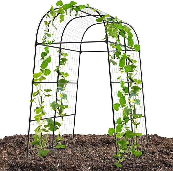 Garden Arch Trellis for Climbing Plants Outdoor - Cucumber Trellis for Raised Bed, Size:71 * 87 inch, Garden Trellis for Climbing Plants, Cucumber, Vegetable, Tomato, Flowers