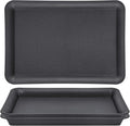 GREANER 17 Inch Plastic Plant Saucer, Black Trays for Plants, Flower Pot No Holes Plant Drip Trays, Heavy Duty Plastic Plant Saucers for Indoors Outdoors