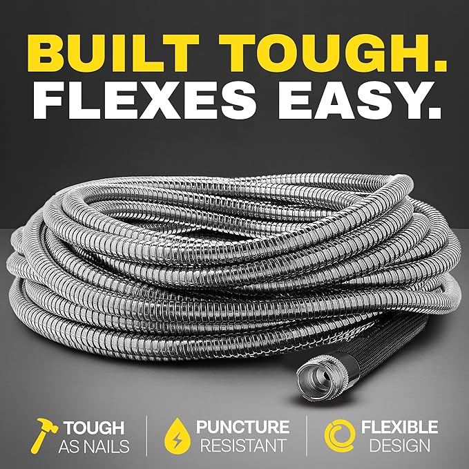 BIONIC STEEL Short 10 Ft Hose Extensions, 10 Ft x 5/8 In. Short Garden Hose Connector for Reel, Leak Proof Connection, Heavy Duty, Non Kinking, Flexible, Hose Extension