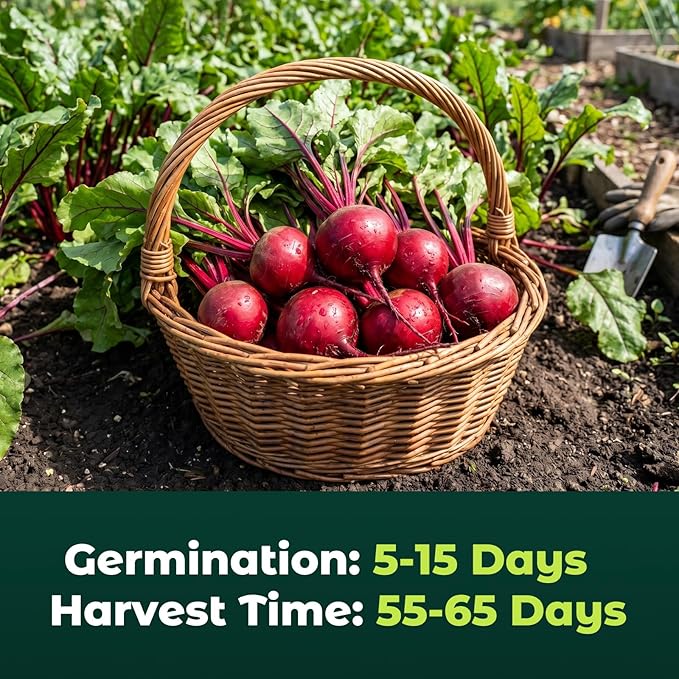 Detroit Dark Red Beet Seeds – 600 Heirloom Non-GMO Heirloom Seeds for Planting, Open-Pollinated Garden Vegetable Root Seeds for Home Gardens