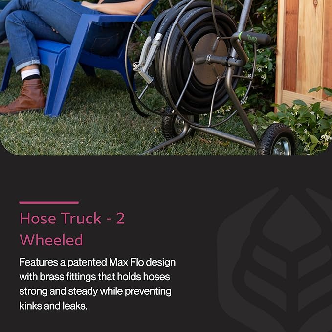 Yard Butler Hose Reel Cart with Wheels Heavy Duty 200 Foot Metal Hose Reel Suitable for Gardens, Lawns and Outdoor - IHT-2EZ