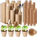 Layhit Seed Starter Plant Pots Kit, Compressed Coir Fiber Potting Soil, 2.36 Inch Nursery Pots, Small Seed Starting Starter Tray Bulk, Garden Germination Container Set with Planting Labels (1200 Pcs)
