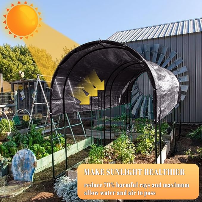 Cool Area 70% 6x8ft Sunblock Shade Cloth Cover Mesh UV Resistant Net for Garden Flower Plant Greenhouse, Black