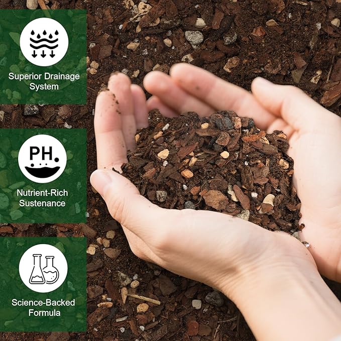 Premium Bonsai Soil Mix with Enhanced Aeration & Drainage 1qt - Professional Grade Potting Soil for Bonsai Pots