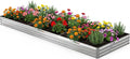 12x4x1FT Galvanized Raised Garden Bed Outdoor Patio, Large Rectangular Metal Planter Boxes,Plant Container Kit for Gardening, Vegetables, Flowers, Herbs,Silver,1 Pack